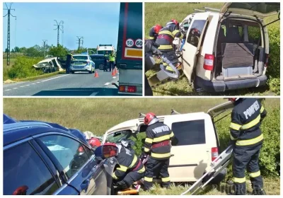 Acum! Bărbat încarcerat după un accident cumplit pe DN19!