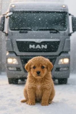 Inima de aur a unui străin a salvat un cățel de la moarte sigură în frigul iernii!