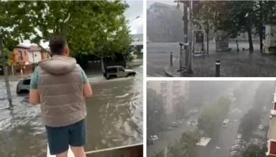 Alertă în București! Furtuna de o sută de ani a blocat traficul și a inundat subsolurile!