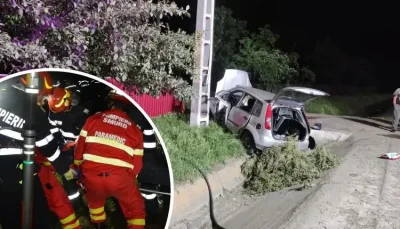 Tânăr de 24 de ani dus de urgență la spital după ce a făcut zob mașina în Botoșani!