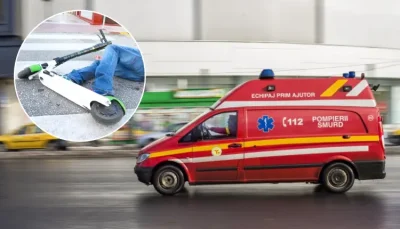 Accident terifiant pe strada Republicii! Tânăr de 15 ani lovit de mașină în timp ce mergea cu trotină electrică