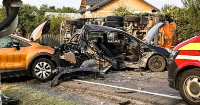 Patru răniți în dimineața de vineri la Șuța‑Olteni! TIR‑ul răsturnat și misterul vitezei!