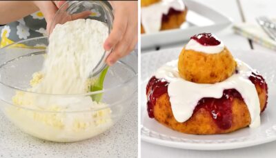 SECRETUL pentru papanași pufoși stă în acest RAPORT precis dintre brânză și…