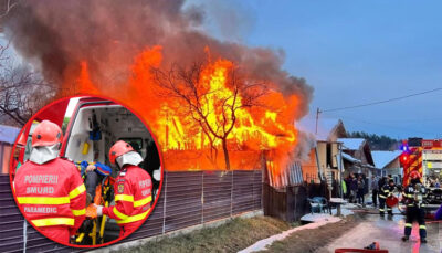 Momente de panică! O casă a luat foc din senin, pompierii au intervenit de urgență