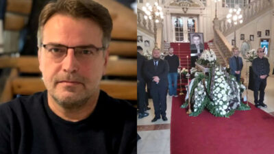 Imagini dureroase de la priveghiul lui Ioan Isaiu. Sute de oameni au plâns lângă sicriul actorului prăbușit pe scenă