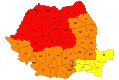 Alertă de caniculă în România. Cod roșu și restricții de circulație pe drumurile din mai multe județe