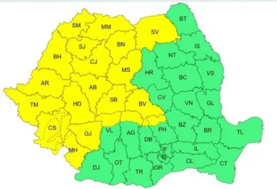 Cod galben de ploi și vijelii în mai multe județe. ANM anunță vreme severă și instabilitate atmosferică accentuată