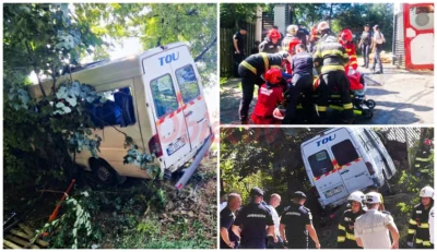 Accident grav la Câmpulung. Planul Roșu de Intervenție activat în Argeș după ce un microbuz cu 16 persoane a intrat într-un gard