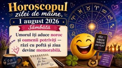 Horoscopul zilei de 1 august 2026. Umorul aduce noroc și oportunități neașteptate pentru nativi