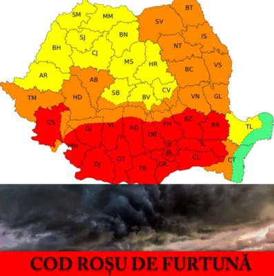 Furtuni violente și caniculă extremă. Zonele vizate de avertizările meteorologilor
