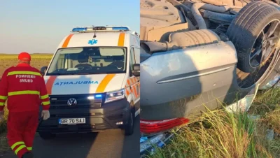 Accident grav în Brăila. O persoană a murit și alte câteva au fost rănite după ce trei mașini s-au ciocnit pe un drum județean