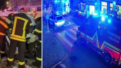 Accident grav în centrul Brașovului. O mașină a intrat pe trotuar și a lăsat în urmă doi morți și doi răniți