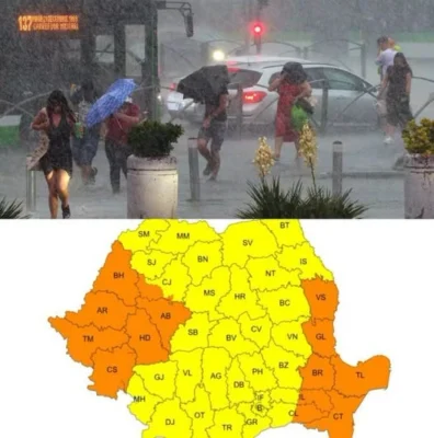 Cod galben de caniculă și furtuni. Vremea se schimbă radical și temperaturile scad brusc în toată țara