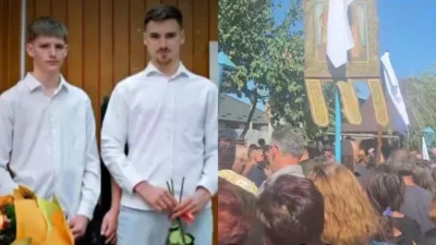 Frații înecați în stațiunea Olimp au fost conduși pe ultimul drum. Durere fără margini în județul Vaslui