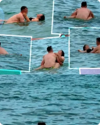 Imagini surprinse pe o plajă de pe litoral. Cum au fost surprinși doi tineri în apa mării