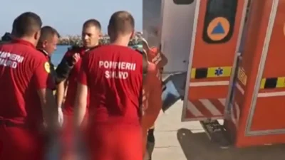Dramă pe plaja din Eforie Nord. Un turist a căzut inconștient imediat după ce a ieșit din marea rece