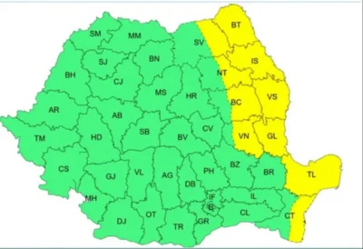 ULTIMĂ ORĂ! ANM a emis COD GALBEN! Vin PLOI, VÂNT puternic și NINSORI! Zonele afectate!