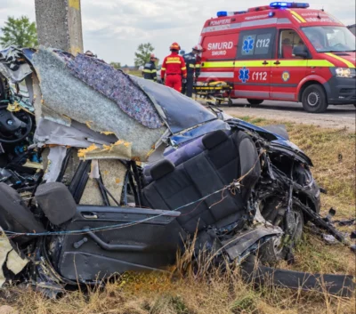 TRAGEDIE CUMPLITĂ! Tânăr de 25 de ani MORT după ce s-a izbit violent de un stâlp!